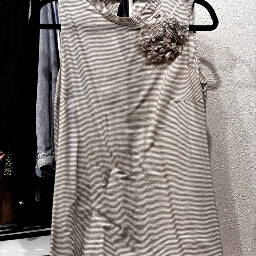 Brunello Cucinelli Beige Striped Blouse with Floral Detail